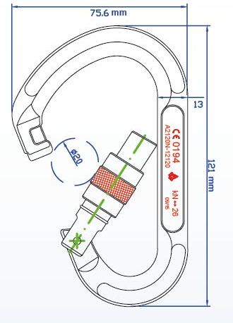 คาราบิเนอร์ทรงลูกแพร์ รุ่น Y-CP/1T-A YAMADA STINTERTRADE