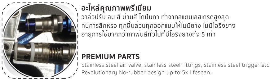 กาพ่นสี กาบน รุ่น S4000 1.3mm LVMP