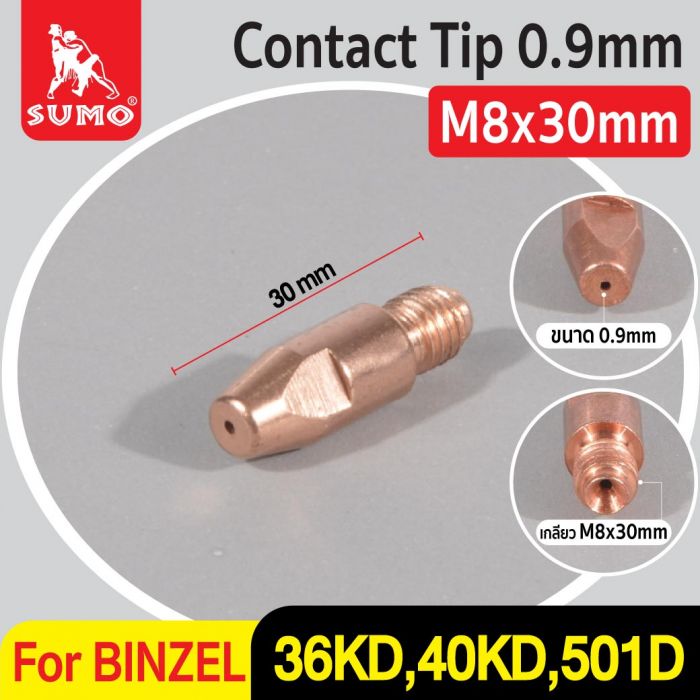 Contact Tip 0.9mm M8x30mm BINZEL 36KD,40KD,501D