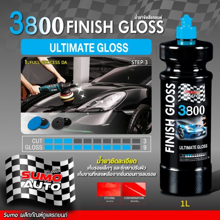น้ำยาขัดสีรถยนต์ Finish Gloss 3800 1L SUMO