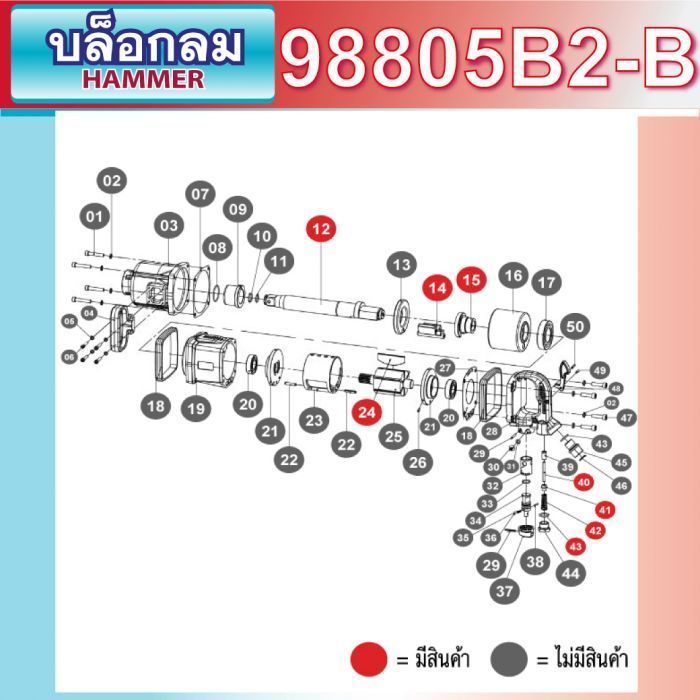 อะไหล่ บล็อกลม 1" รุ่น 98805B2-B SUMO