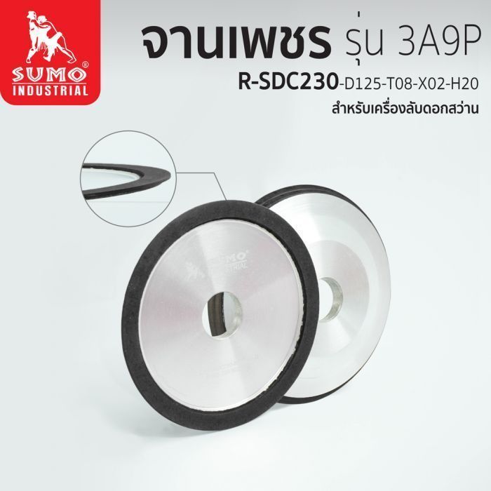 จานเพชร 3A9P-R-SDC230-D125-T08-X02-H20