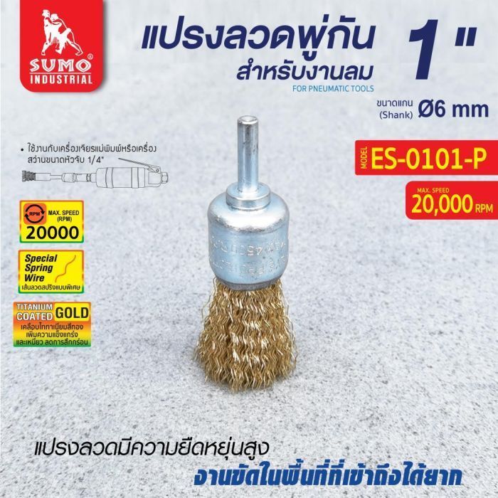 แปรงลวดพู่กันสำหรับงานลม 1”x6mm รุ่น ES-0101P SUMO