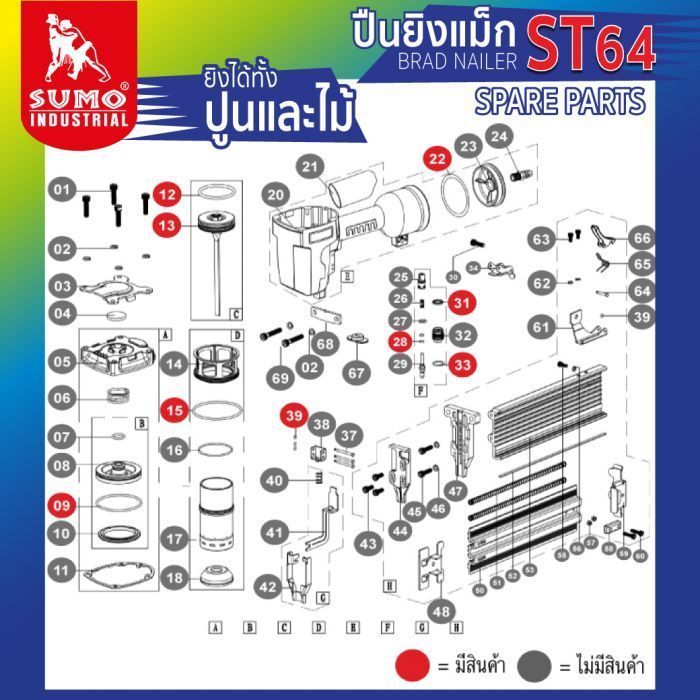 อะไหล่ ปืนยิงแม็ก Model : ST-64 SUMO