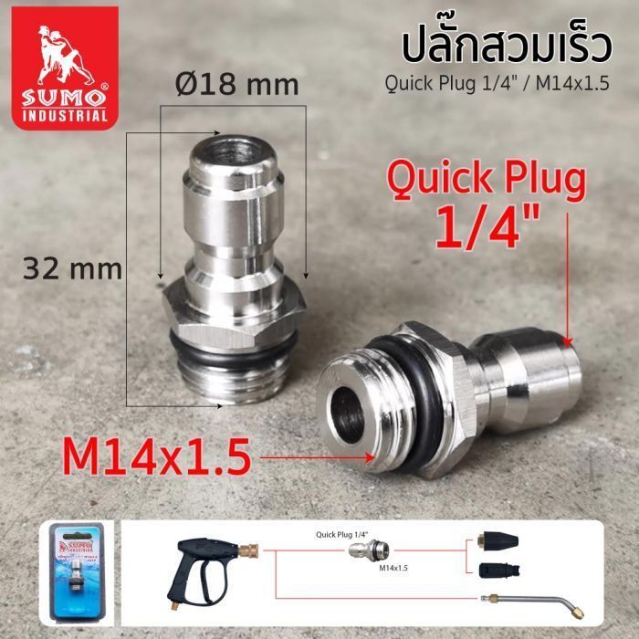 ปลั๊กสวมเร็ว 1/4"/M14x1.5 SUMO