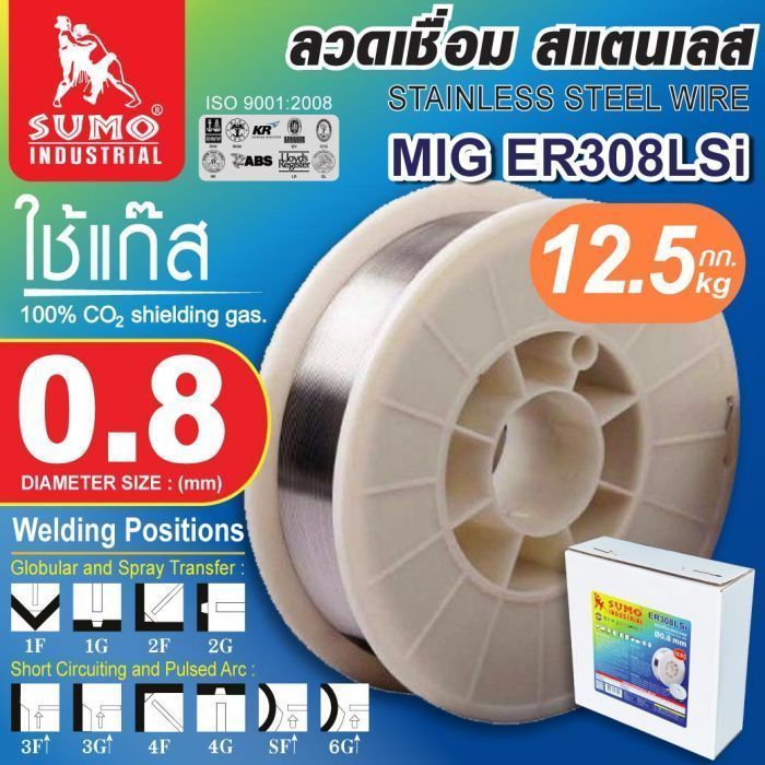 ลวดเชื่อมสแตนเลส MIG WIRE ER308Lsi 0.8mm