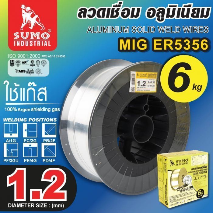 ลวดเชื่อมอลูมิเนียม MIG ER5356 1.2mm. SUMO