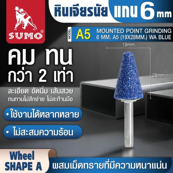 หินเจียรนัยแกน 6 mm. A-5 (19x28mm.) สีน้ำเงิน