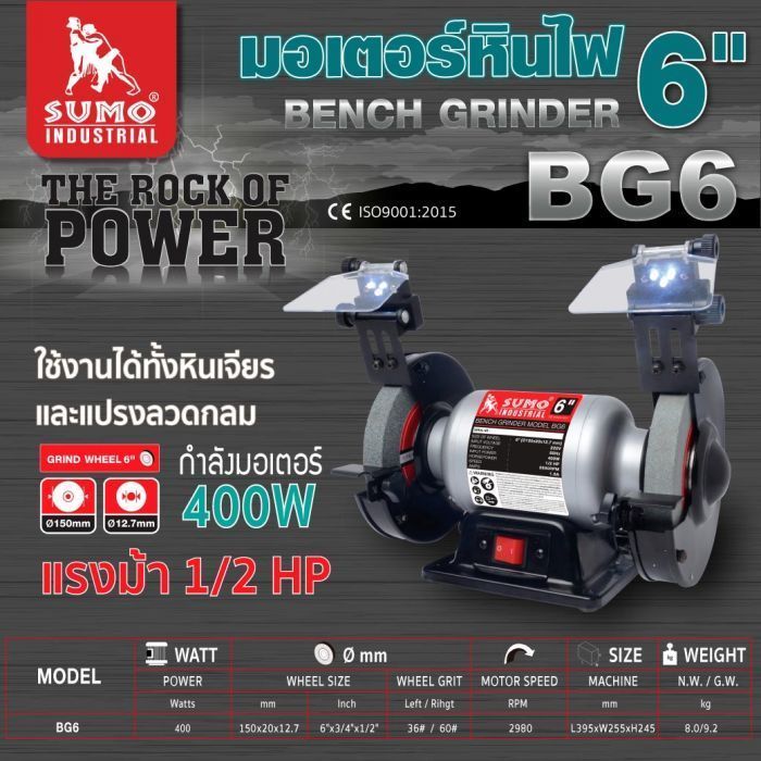 มอเตอร์หินไฟ 6" รุ่น BG6 SUMO