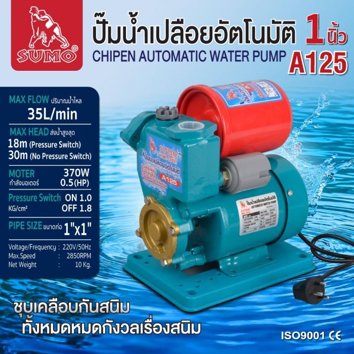 ปั๊มน้ำเปลือยอัตโนมัติ รุ่น A125 SUMO