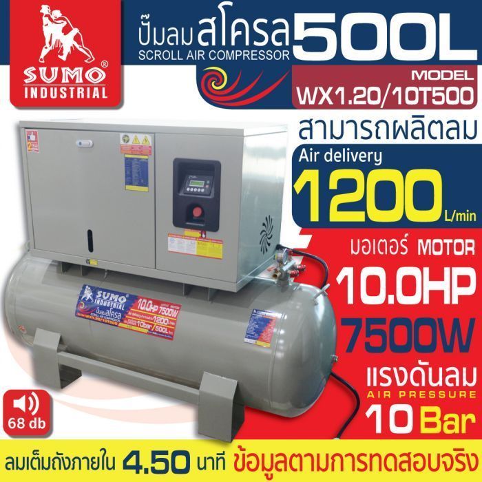 ปั๊มลมสโครล รุ่น WX1.20/10T500 SUMO