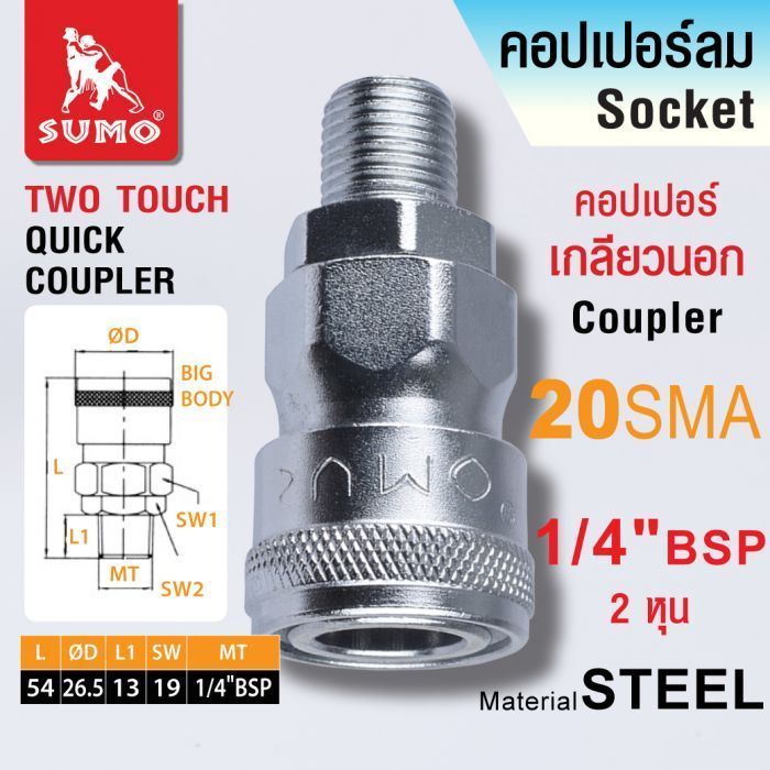 คอปเปอร์เกลียวนอก 20 SMA 1/4"