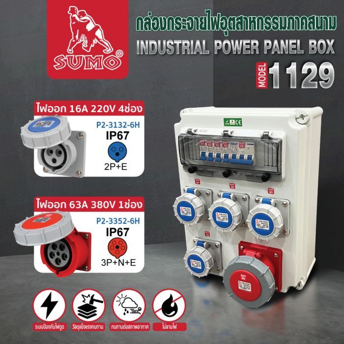 กล่องกระจายไฟอุตสาหกรรมภาคสนาม รุ่น 1129 SUMO