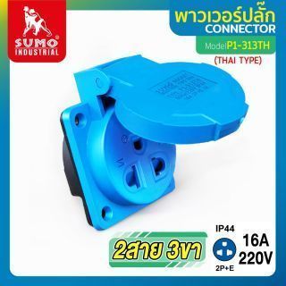 พาวเวอร์ปลั๊ก 2สาย 3ขา 16A (ตัวเมีย) Type Thai