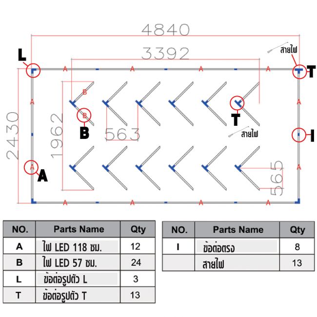 ไฟ LED คาร์แคร์ TOPSUN ชุดที่ 21