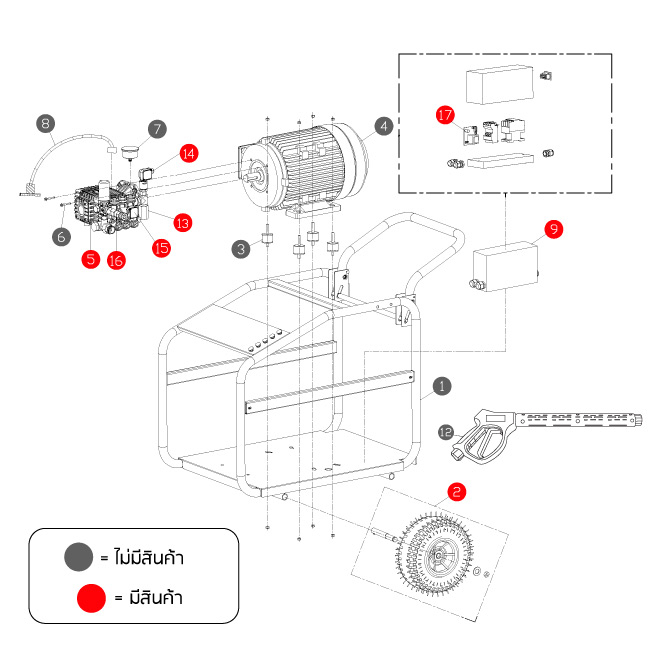 อะไหล่ เครื่องล้างอัดฉีดแรงดันสูง สำหรับงานหนัก HW300