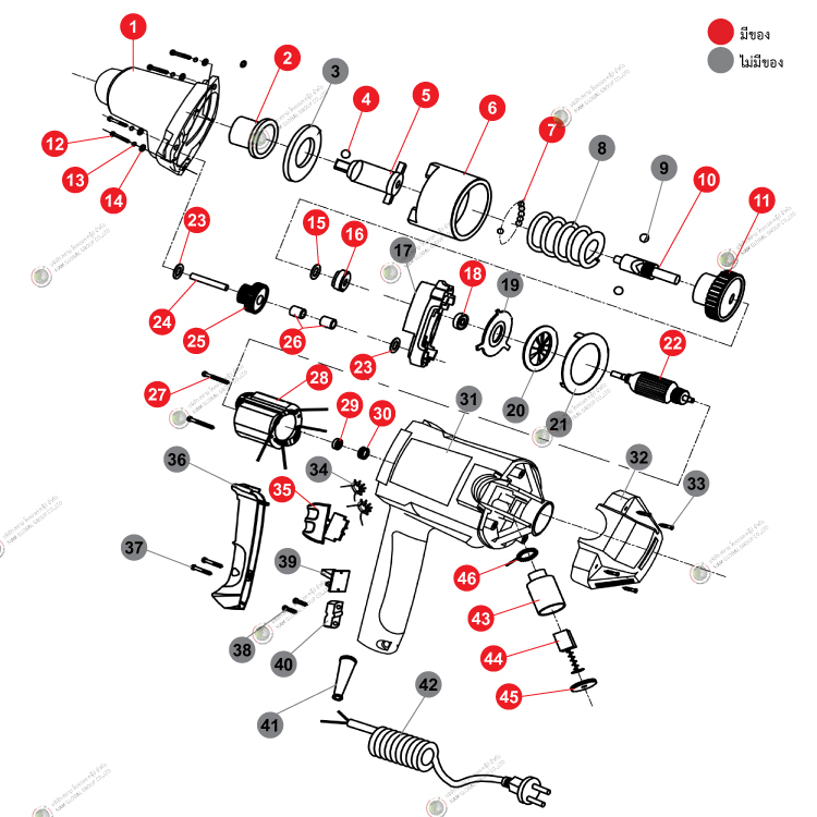 อะไหล่บล๊อกไฟฟ้า รุ่น IW900