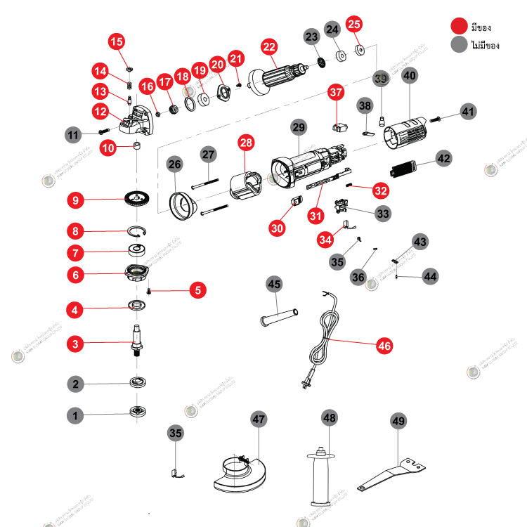อะไหล่เครื่องเจียร 4 นิ้ว รุ่น 586