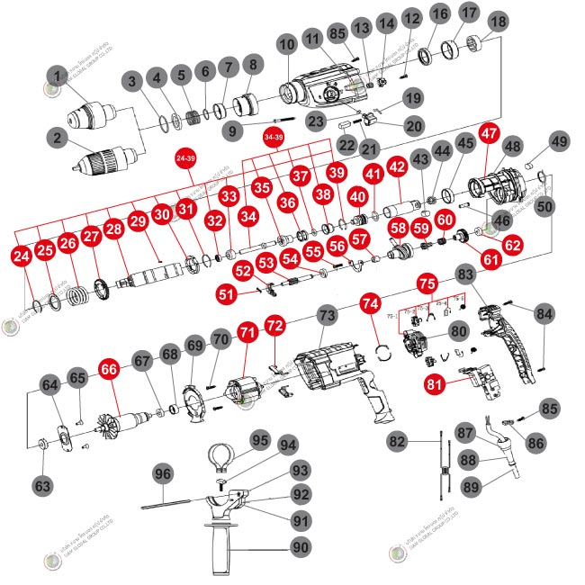 อะไหล่สว่านโรตารี่ RH628