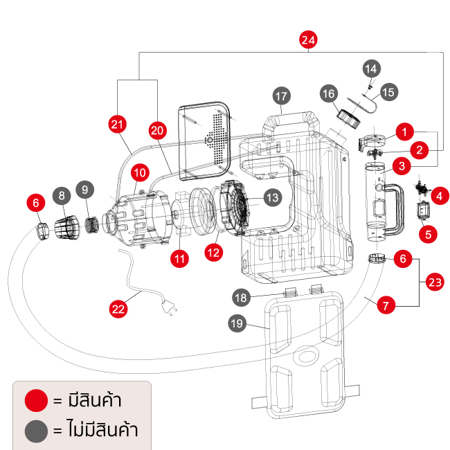 อะไหล่เครื่องพ่นละอองฝอยไฟฟ้า ULV 10L รุ่น S1040 SUMO