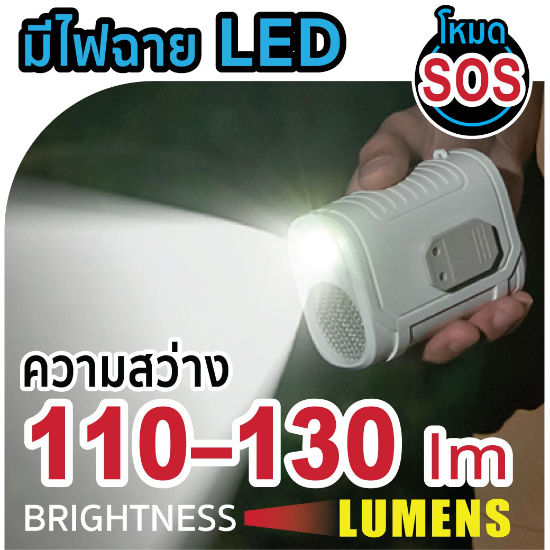 พัดลมหนีบเอว พัดลมคาดเอว มีไฟ LED และไฟขอความช่วยเหลือฉุกเฉิน