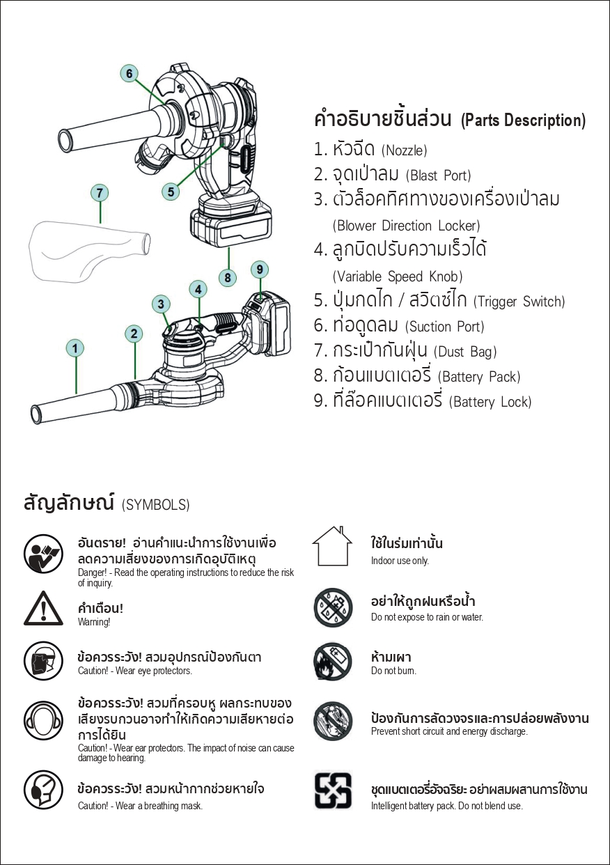 เครื่องเป่าลมไร้สาย ดูดฝุ่นไร้สาย