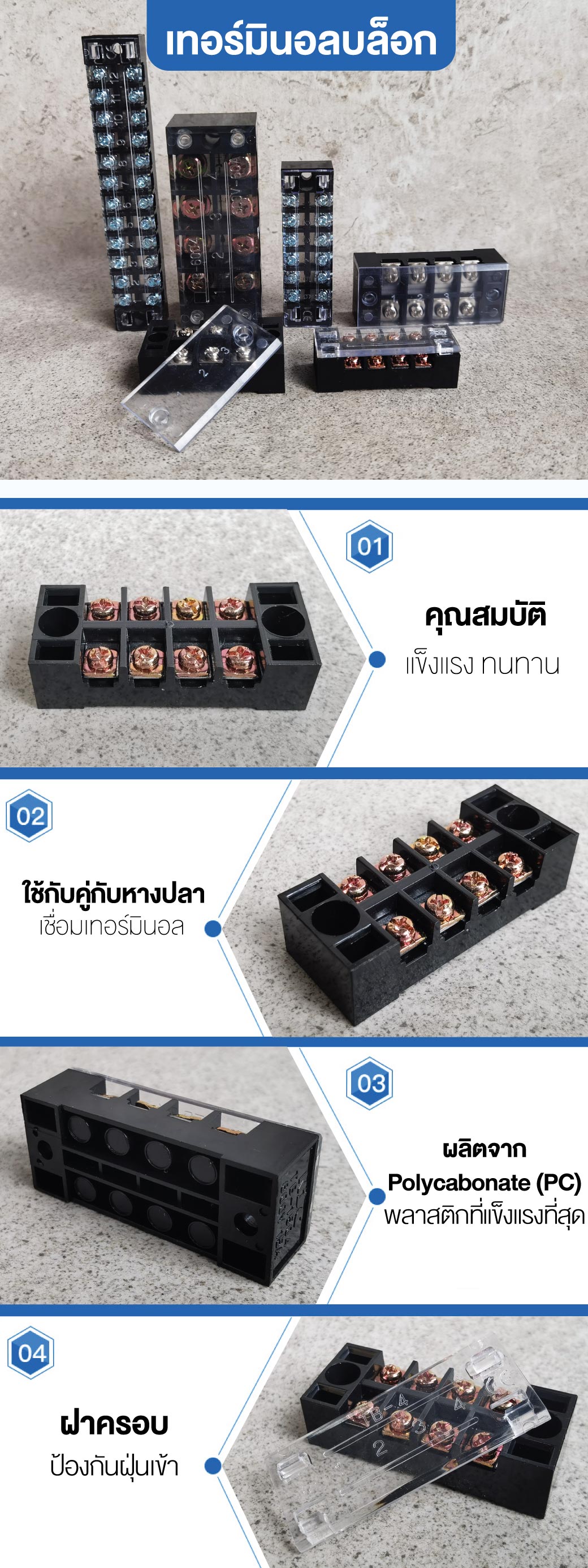 เทอร์มินอลบล็อก 6 ช่อง